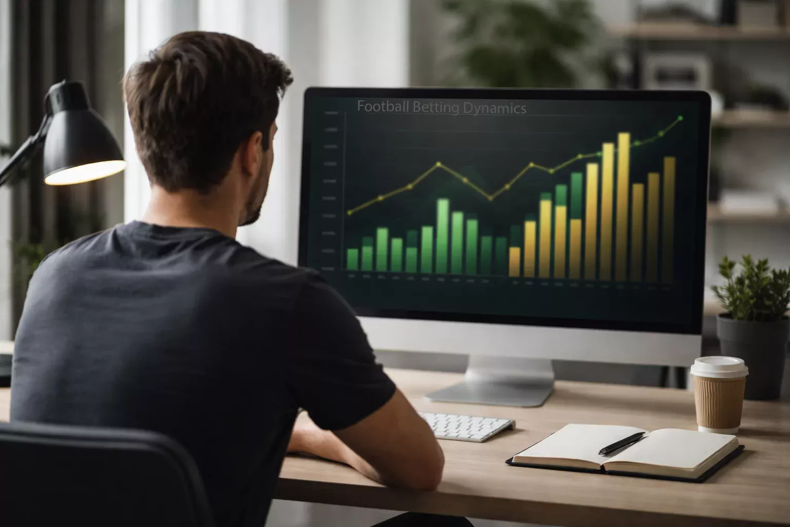 Analista observando pantalla de ordenador con gráficos de rendimiento de equipos