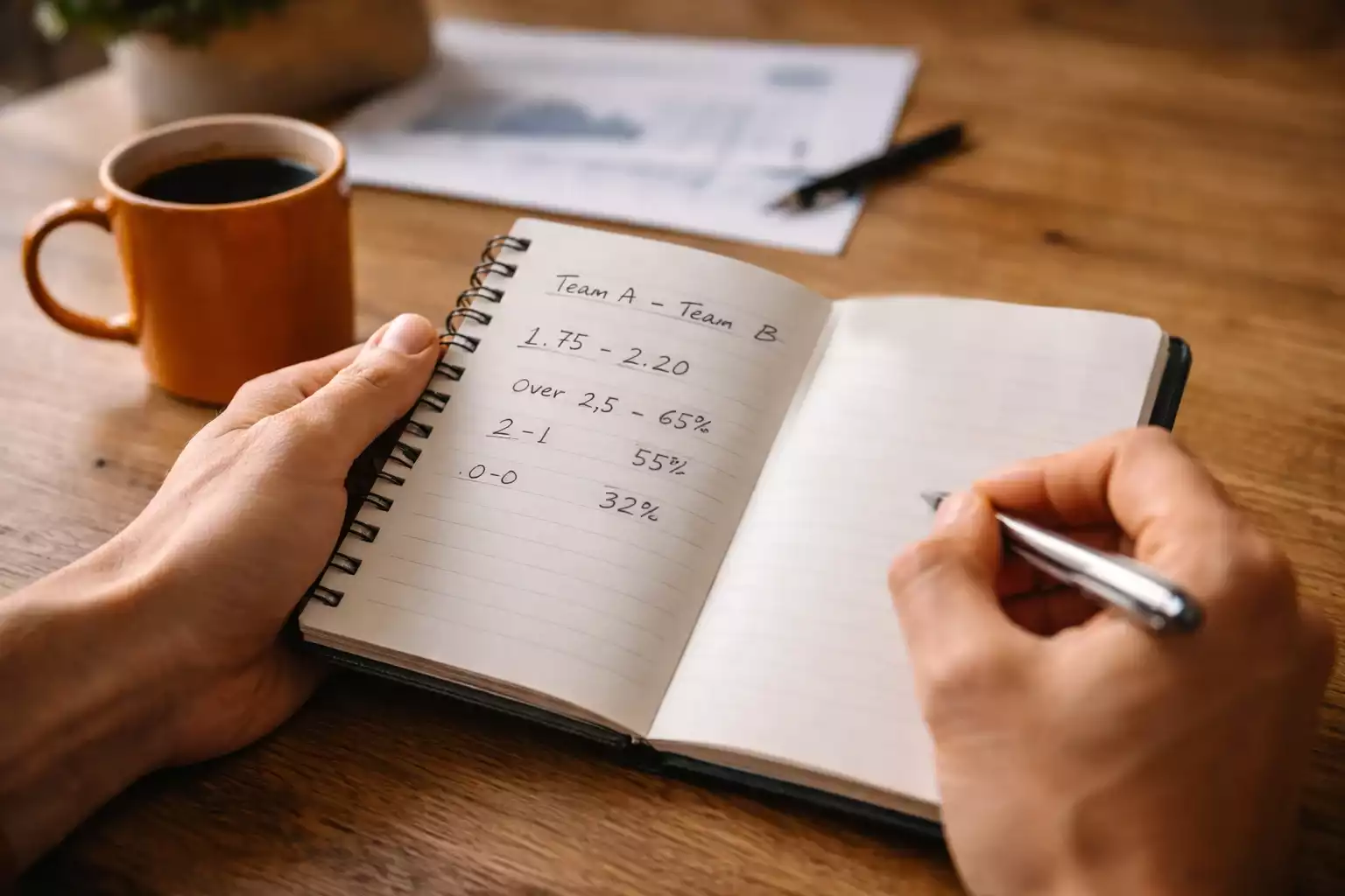 Persona calculando su presupuesto para apuestas