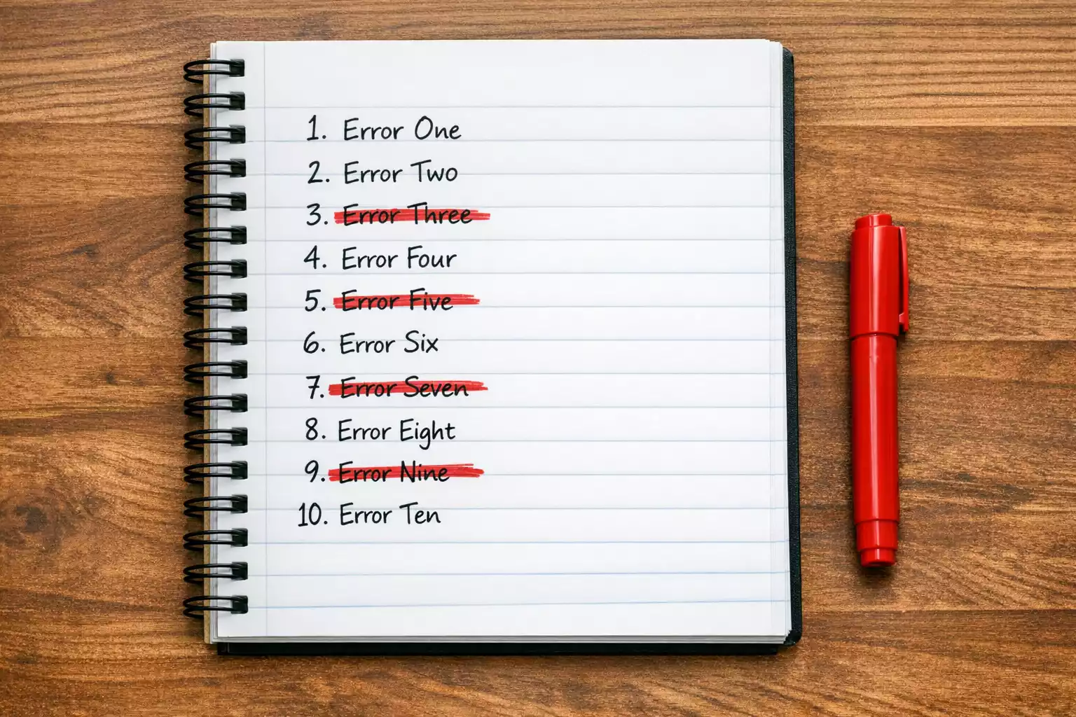 Lista visual de errores frecuentes en apuestas deportivas