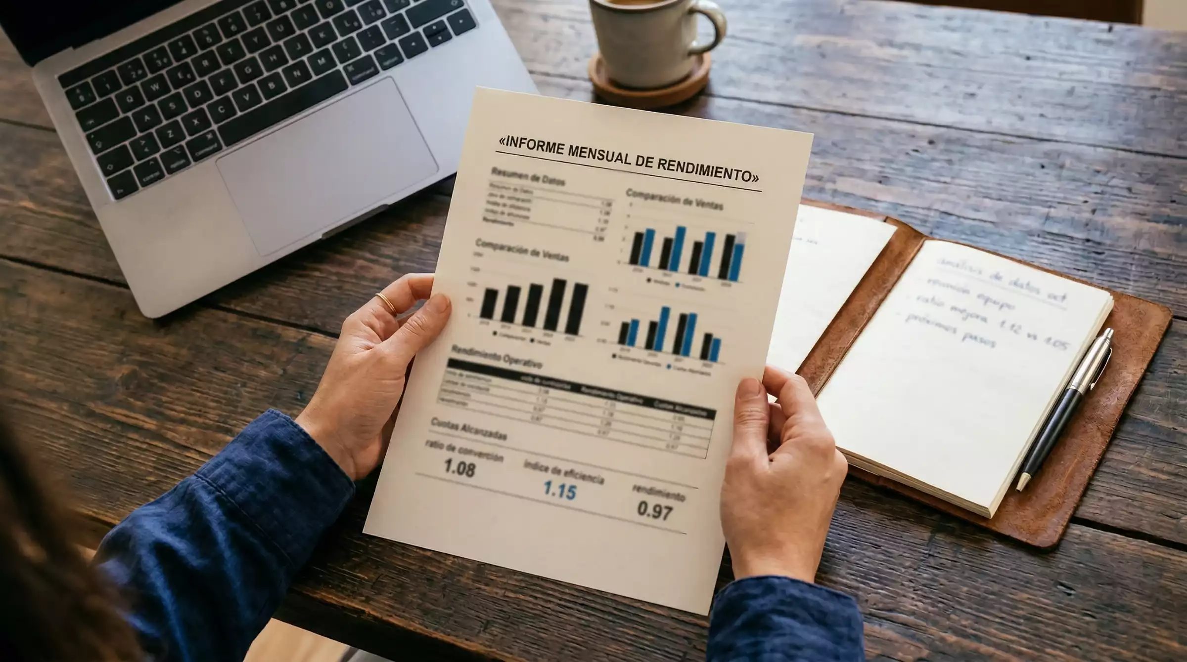 Persona analizando documentos con datos de apuestas de fútbol sobre una mesa