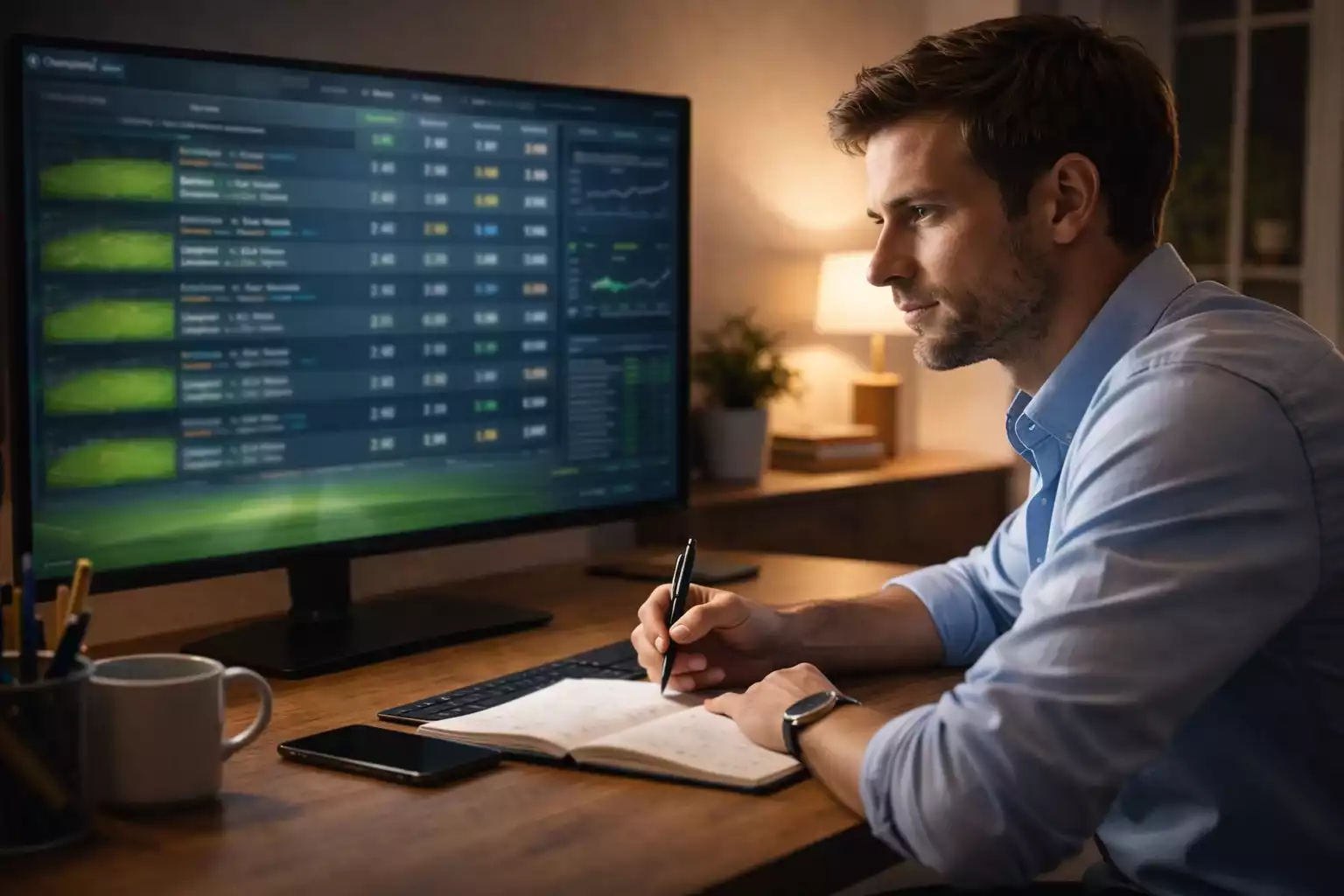 Apostador profesional identificando valor en cuotas de fútbol